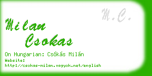 milan csokas business card